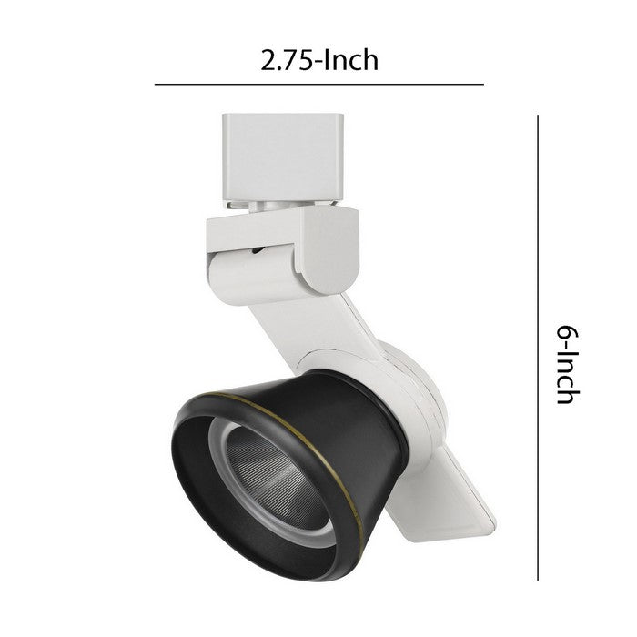 12W Integrated Cone Head LED Metal Track Fixture, White and Black