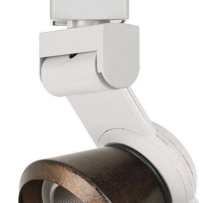 12W Integrated LED Metal Track Fixture with Cone Head, White and Bronze