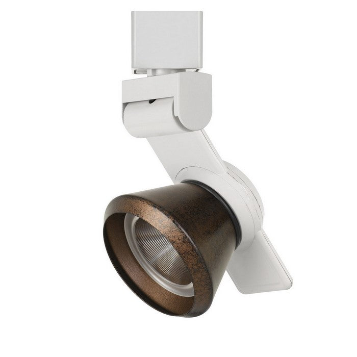 12W Integrated LED Metal Track Fixture with Cone Head, White and Bronze