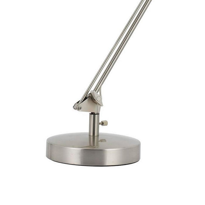 60W Metal Task Lamp with Adjustable Arms and Swivel Head, Set of 2, Silver