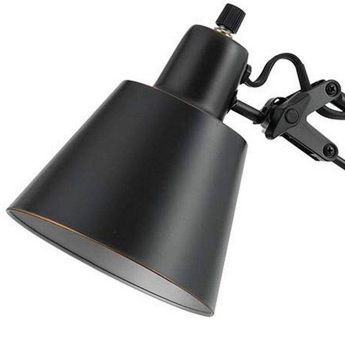 60W Metal Task Lamp with Adjustable Arms and Swivel Head, Set of 2, Black