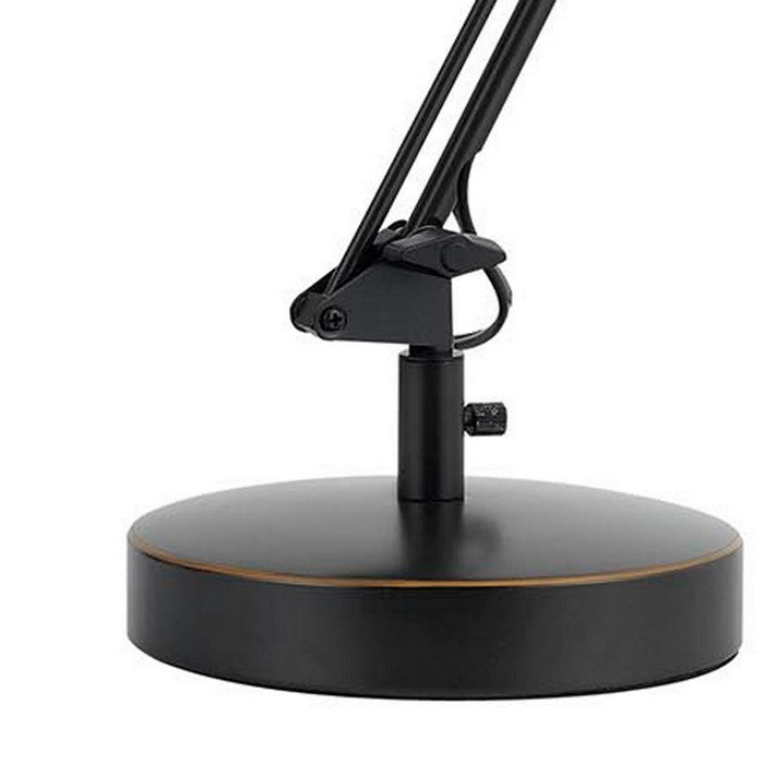 60W Metal Task Lamp with Adjustable Arms and Swivel Head, Set of 2, Black