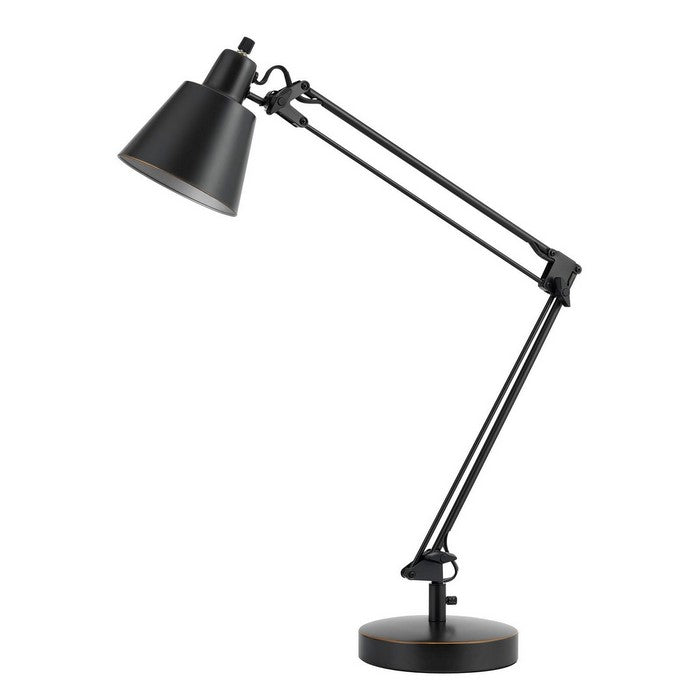 60W Metal Task Lamp with Adjustable Arms and Swivel Head, Set of 2, Black