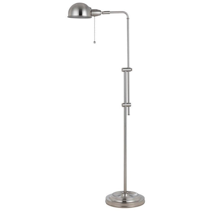 Adjustable Height Metal Pharmacy Lamp with Pull Chain Switch, Silver