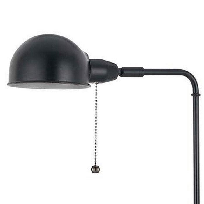 Adjustable Height Metal Pharmacy Lamp with Pull Chain Switch, Black