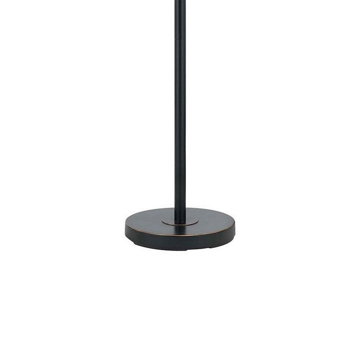 80 Watt Metal Floor Lamp with Dual Gooseneck and Uno Style Shades, Black