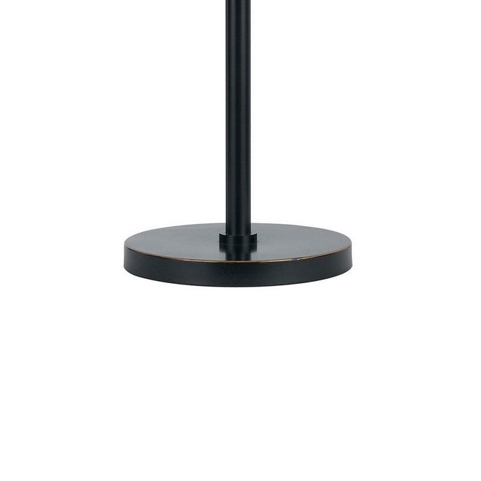 Metal Body Table Lamp with Fabric Drum Shade and Pull Chain Switch, Black