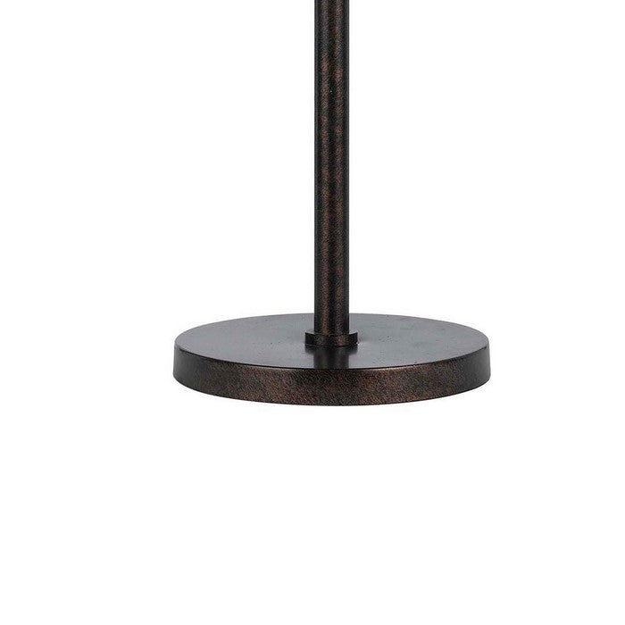 Metal Body Table Lamp with Fabric Drum Shade and Pull Chain Switch, Bronze