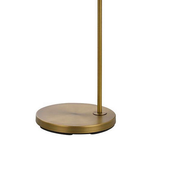 60 Watt Metal Floor Lamp with Gooseneck Shape and Stable Base, Gold