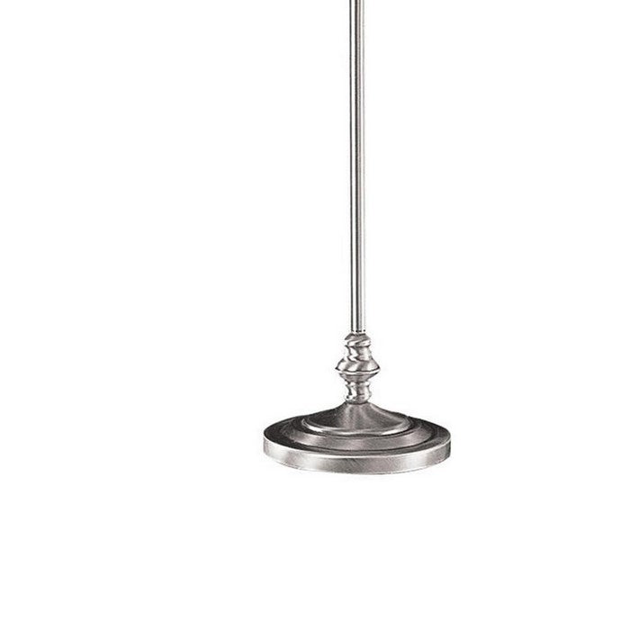 150 Watt Metal Floor Lamp with Swing Arm and Fabric Conical Shade, Silver