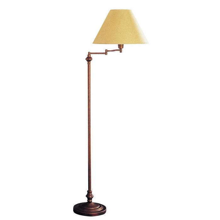 150 Watt Metal Floor Lamp with Swing Arm and Fabric Conical Shade, Bronze