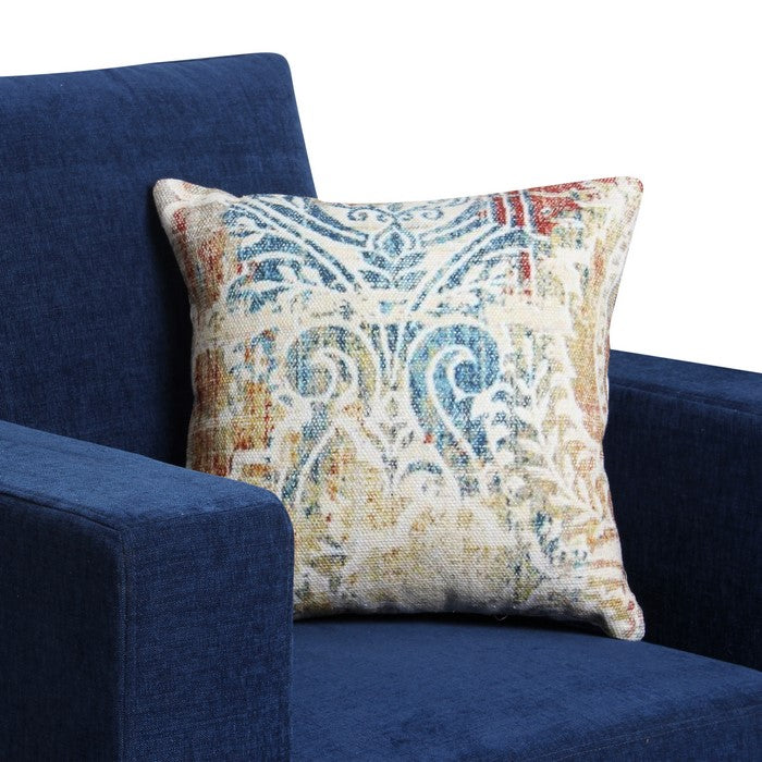 18 x 18 Hand Block Printed Cotton Accent Pillow, Multicolor