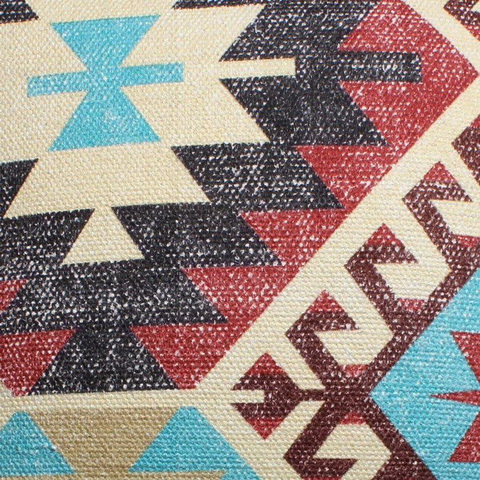 24 x 24 Inches Handwoven Cotton Accent Pillow with Kilim Print, Multicolor