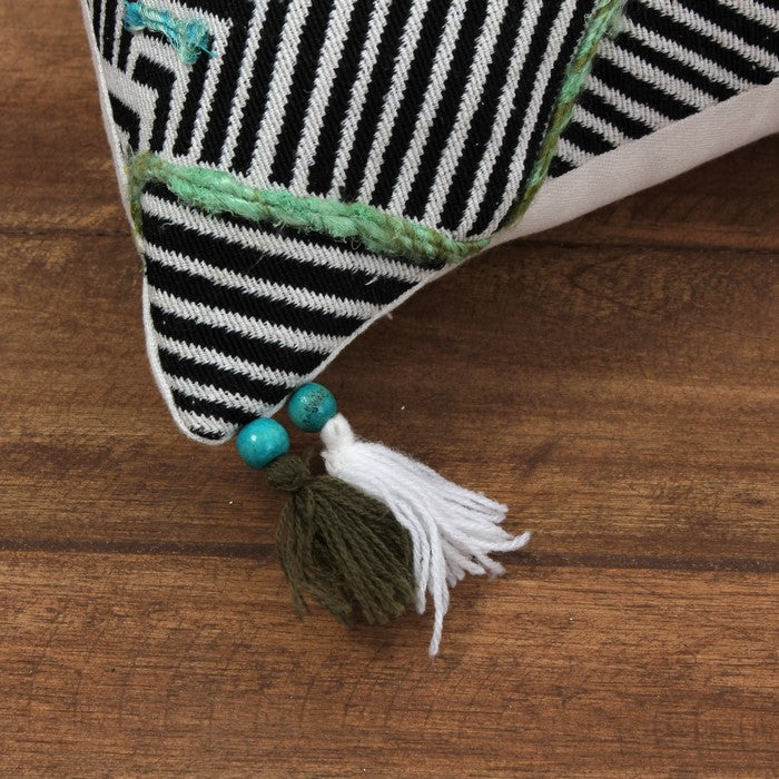 20 x 12 Handwoven Cotton Accent Pillow with Arrow Print, Multicolor