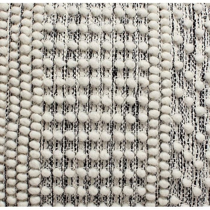 18 x 18 Textured Handwoven Cotton Accent Pillow with Beads, Off White