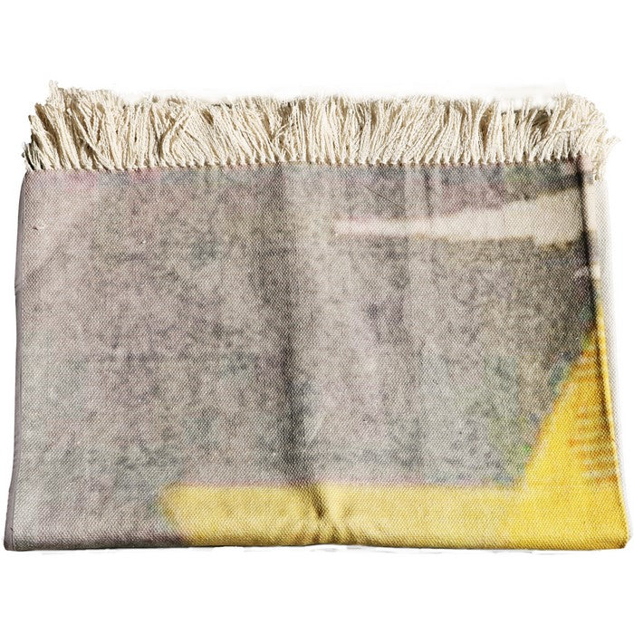 Handwoven Cotton Dhurrie Rug with Fringes and Geometric Pattern, Multicolor