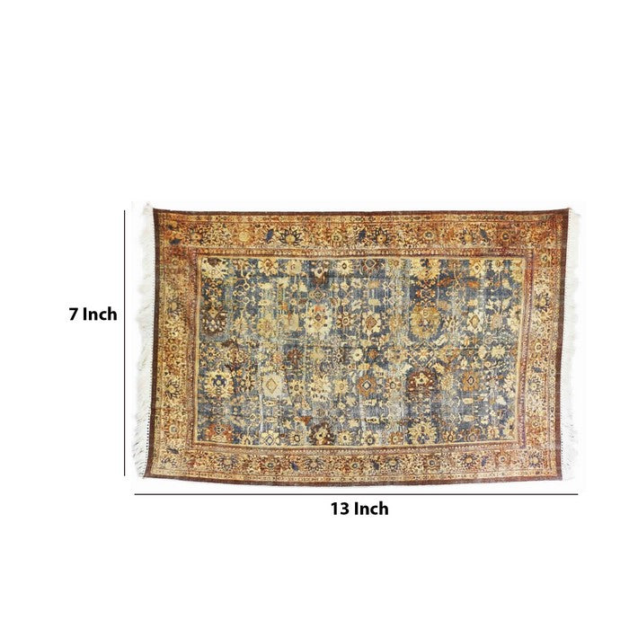 Handwoven Cotton Dhurrie Rug with Fringes and Tribal Prints, Multicolor