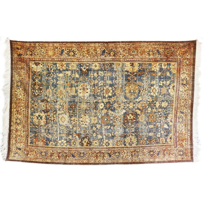Handwoven Cotton Dhurrie Rug with Fringes and Tribal Prints, Multicolor
