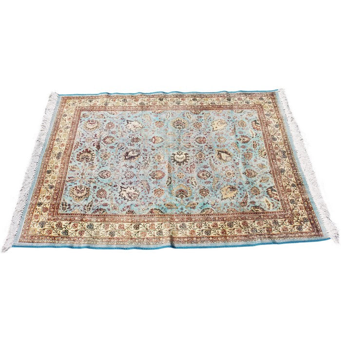 Cotton Handwoven Dhurrie Rug with Fringes and Persian Prints, Multicolor