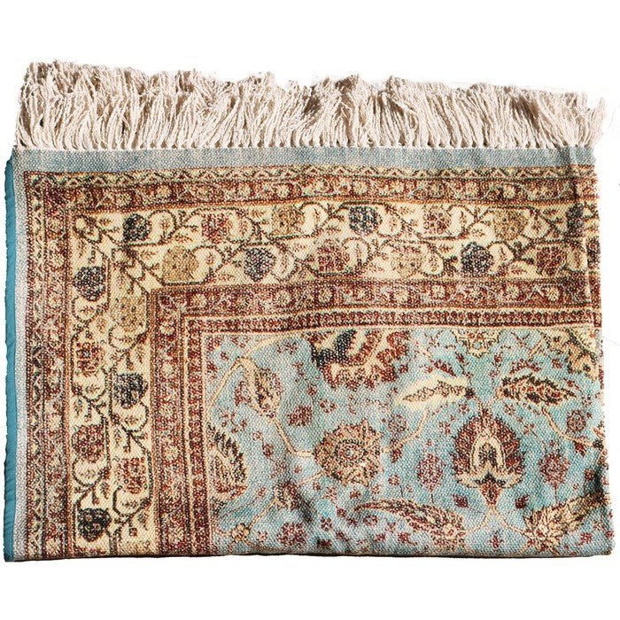 Cotton Handwoven Dhurrie Rug with Fringes and Persian Prints, Multicolor