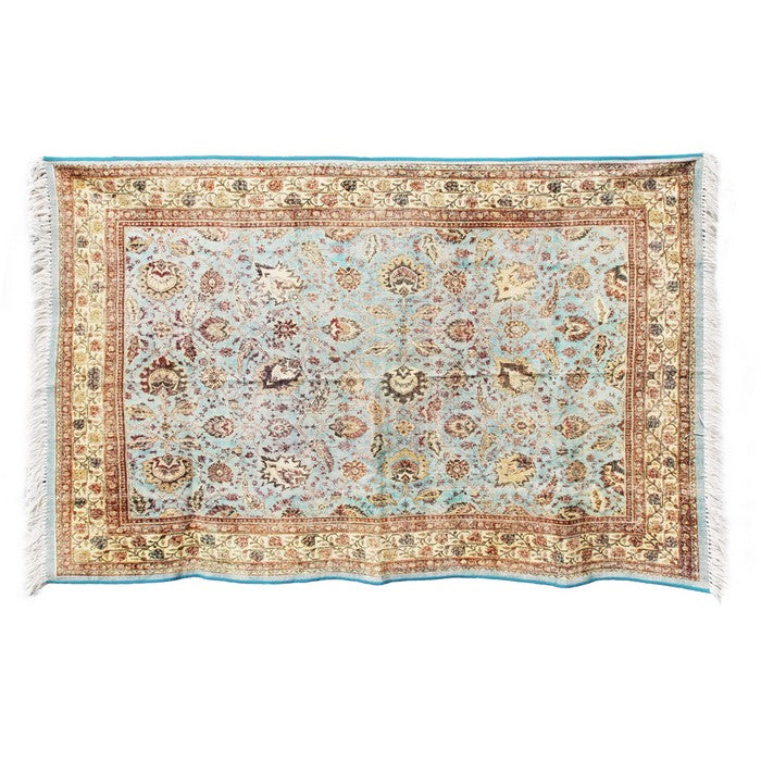 Cotton Handwoven Dhurrie Rug with Fringes and Persian Prints, Multicolor