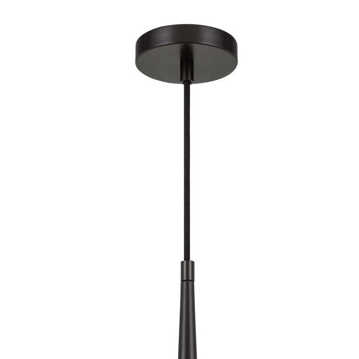 Trumpet Design Metal Shade Pendant Lighting with 72 Inch Cord, Black