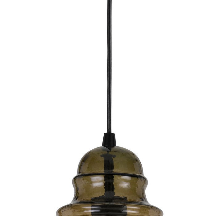 Round Glass Shade Pendant Lighting with Canopy and Hardwired Switch, Gray