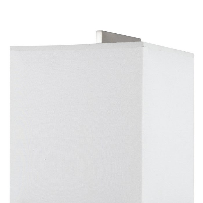 Metal Wall Lamp with Rectangular Shade and Gooseneck Reading Light, Silver
