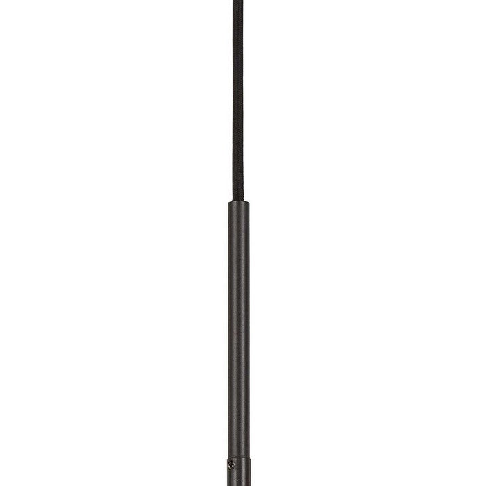Caged Cylinder Design Metal Pendant Fixture with Canopy, Black and Brown