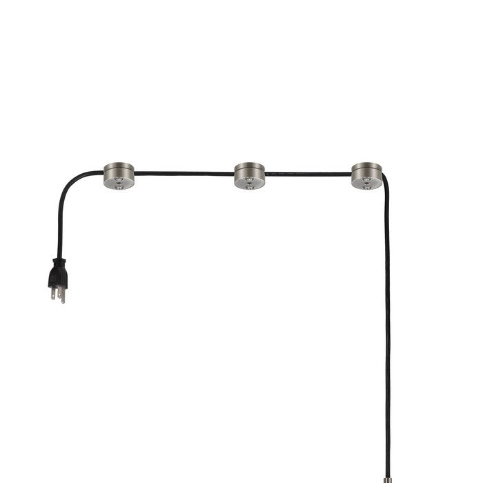 60 X 2 Watt Drum Shade Pendant Fixture with 3 Cord Hangers, Beige and Clear