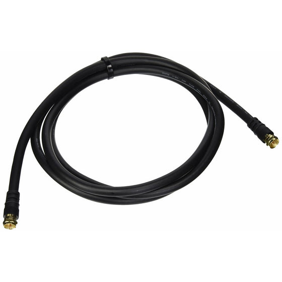 C2G 29132 Value Series F-Type RG6 Coaxial Video Cable, Black (6 Feet, 1.82 Meters)