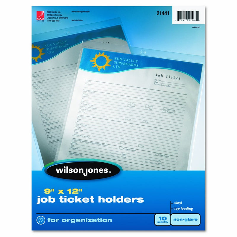 Wilson Jones Ticket Holder, Non-Glare Finish, 10 per Pack (21441)