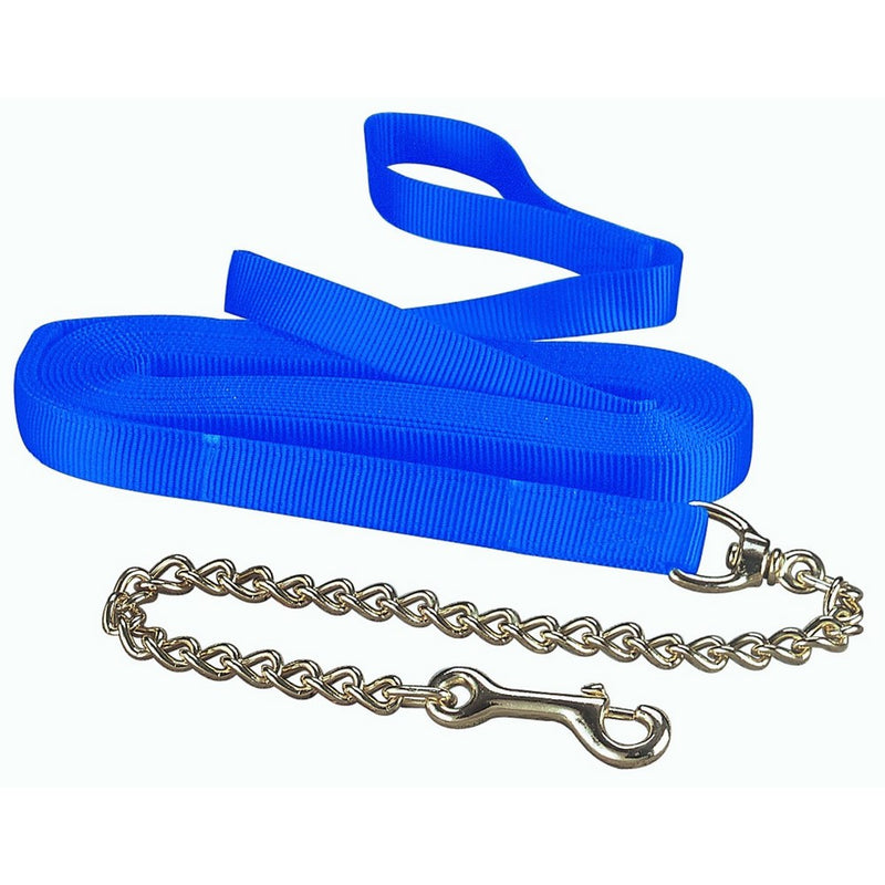 Hamilton Thick Nylon Horse Longe Line with Snap Chain, 24-Inch/26-Feet, Blue