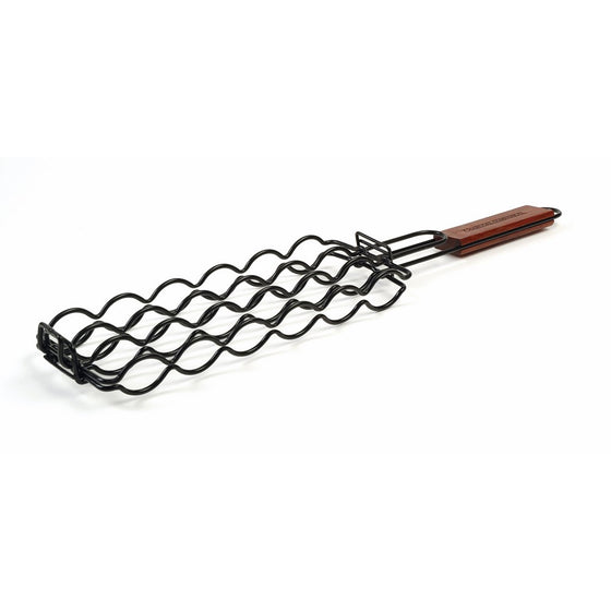 Charcoal Companion Non-Stick Adjustable Sausage Grilling Basket