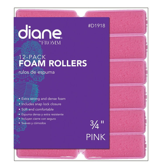 Diane Foam Rollers, Pink, 3/4", 12/bag