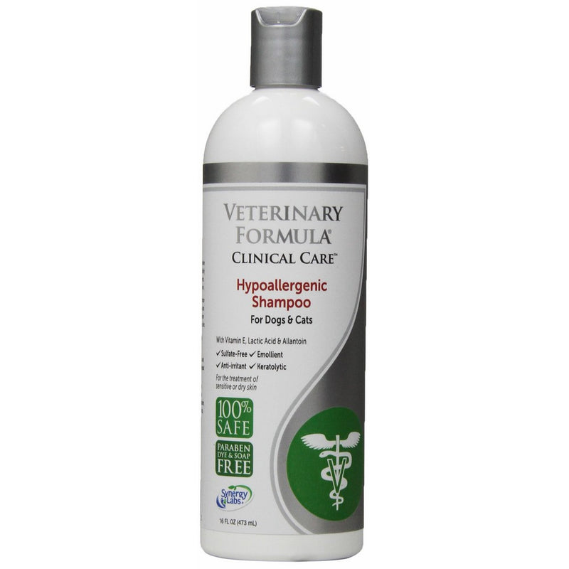 SynergyLabs Veterinary Formula Clinical Care Hypoallergenic Shampoo for Dogs and Cats; 16 fl. oz.
