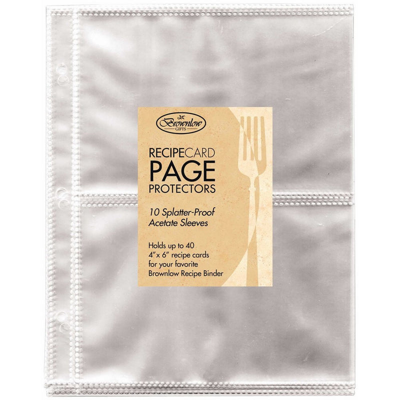 Brownlow Gifts Universal Recipe Card Refill Sheets, Clear