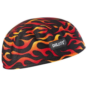 Chill-Its 6630 Absorptive Moisture-Wicking Skull Cap, Flames
