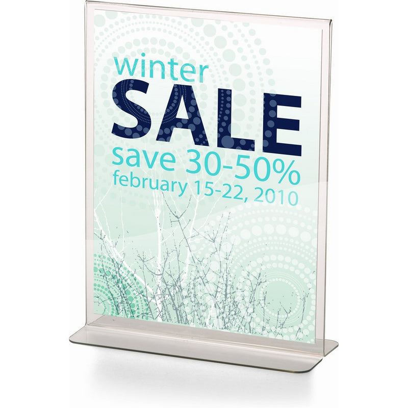 Officemate Upright Vertical Sign Holder, 8.5 x 11 Inches, Clear, 1 Holder (23005)