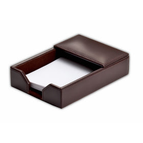 Dacasso Dark Brown Bonded Leather Memo Holder, 4-Inch by 6-Inch