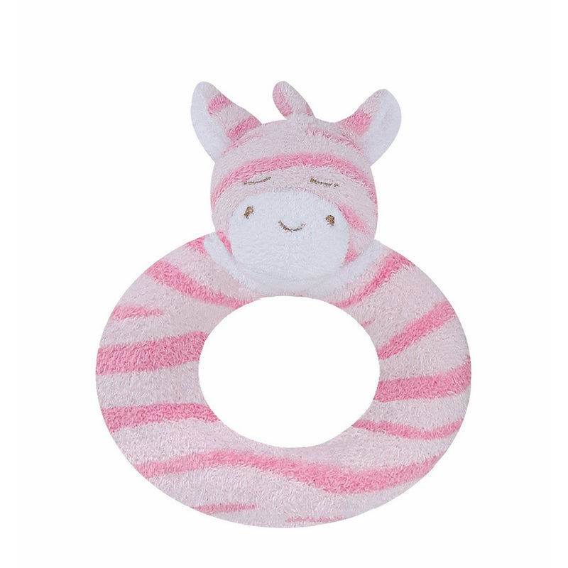 Angel Dear Ring Rattle, Pink Zebra