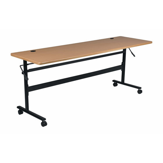 Balt Flipper Training Table, 29.5"H x 60"W x 24"D Flip Top Table, Teak Top (90093)