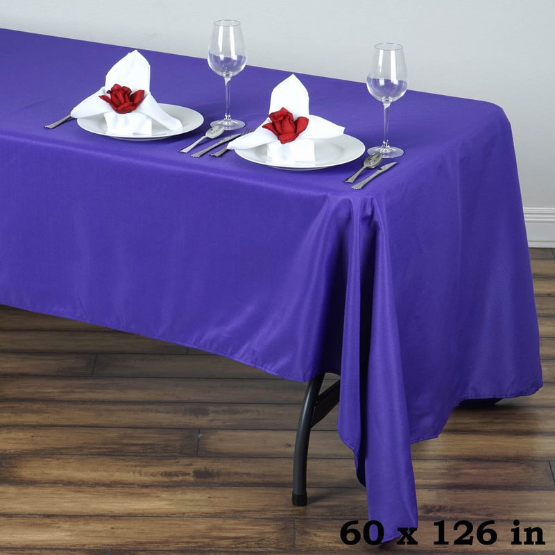 BalsaCircle 60x126" Polyester Rectangular Tablecloth Wedding Table Linens - Purple