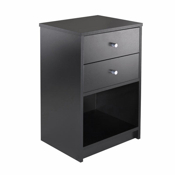 Winsome Ava Accent Table with 2-Drawer in Black Finish