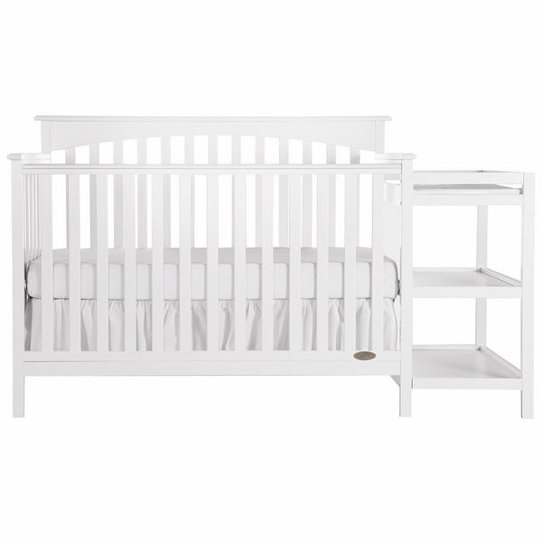 Dream On Me Chloe 5-in-1 Convertible Crib with Changer, White