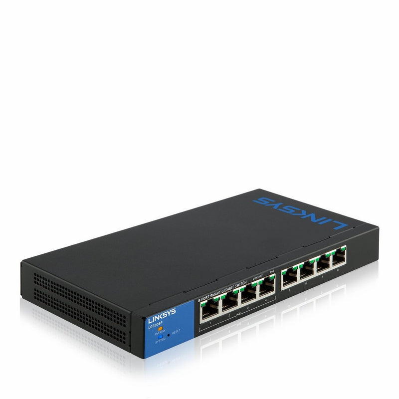 Linksys Business LGS308P 8-Port Gigabit Ethernet Smart Managed Switch PoE (72W)