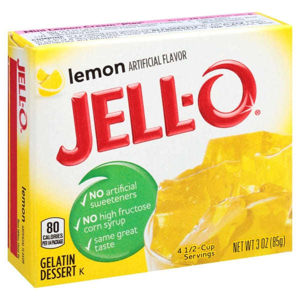 Jell-O Lemon Gelatin Mix 3 Ounce Box (Pack of 6)