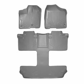 MAXFLOORMAT Floor Mats 3 Row Set Grey for 2013-2018 Toyota Sienna 7 Passenger Model Only