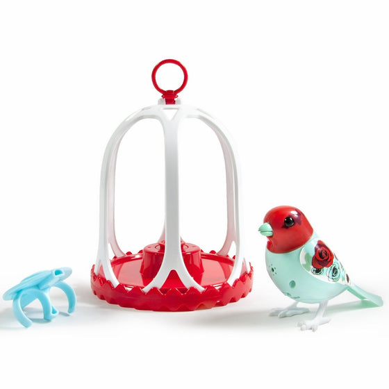 DigiBirds - Bird with Bird Cage - Rose