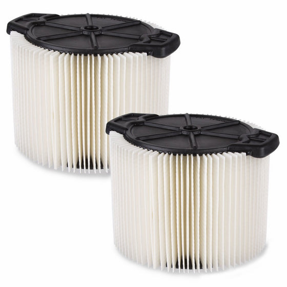 WORKSHOP Wet Dry Vac Filters WS11045F2 Standard Wet Dry Vacuum Filters (2-Pack - Shop Vacuum Filters) For WORKSHOP 3-Gallon To 4-1/2-Gallon Shop Vacuum Cleaners